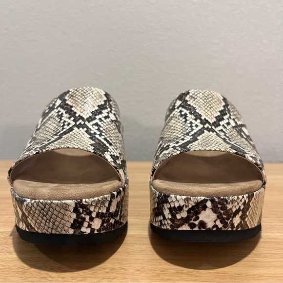 ALFANI Womens Beige Snakeskin Cushioned Platform Slip On Slide Sandals - 8.5 - Picture 3 of 10